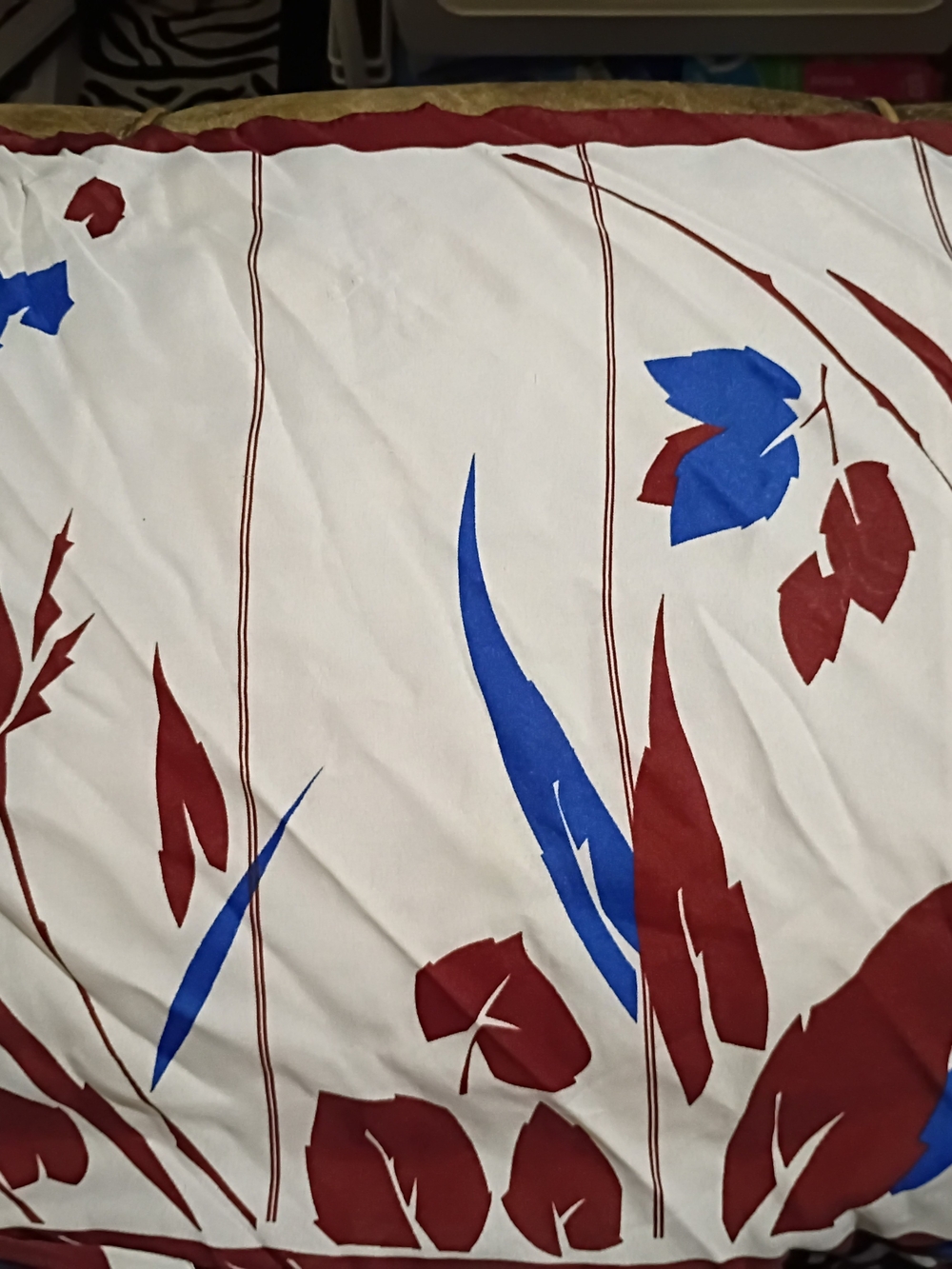 Floral Print Women's Scarf in White, Burgundy & Royal Blue